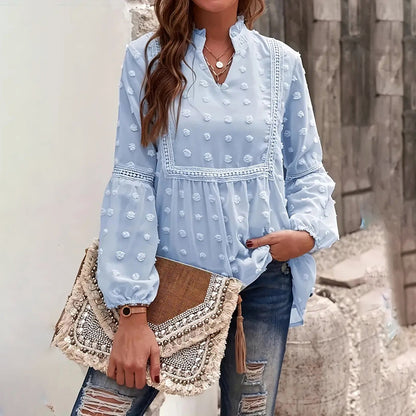 Womens Business Casual Tops Long Sleeve V Neck Dressy Office Work Fall Shirt Blouse