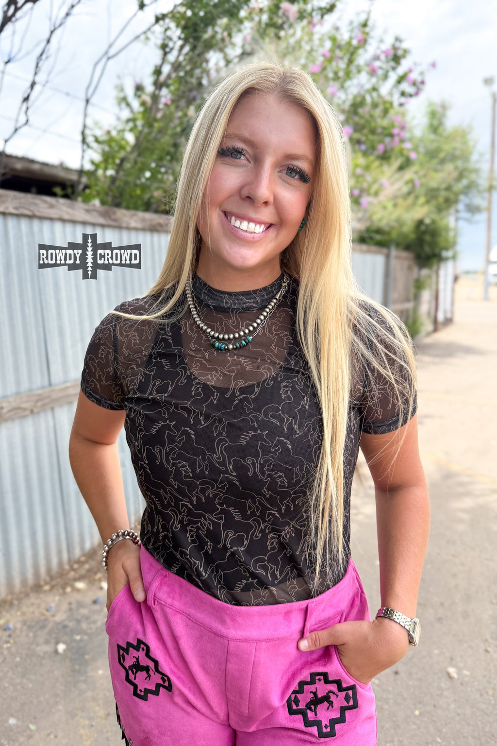 Lariat Mesh Top